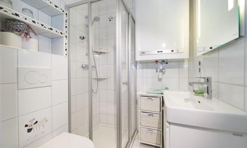 Badezimmer in der Ferienwohnung Alpenrose