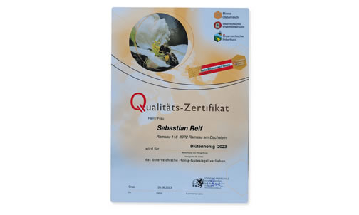 Unsere Honig-Qualität - einfach ausgezeichnet!  Kontrollierte Qualität aus Österreich. Nur so schmeckt's am besten!