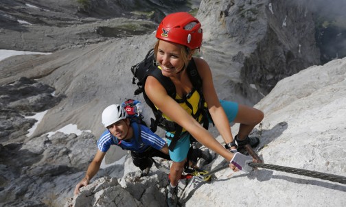 Klettersteig auf der Südseite des Dachsteins